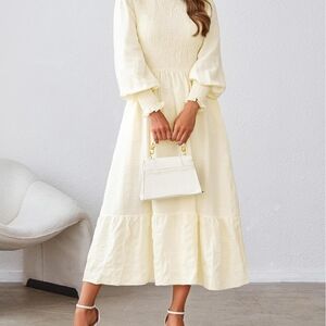 Elegant Cream Maxi Dress